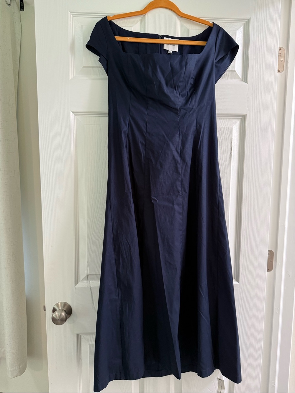 Reformation Harlie Cap-Sleeve Navy Midi Dress | NWT - Picture 8 of 9